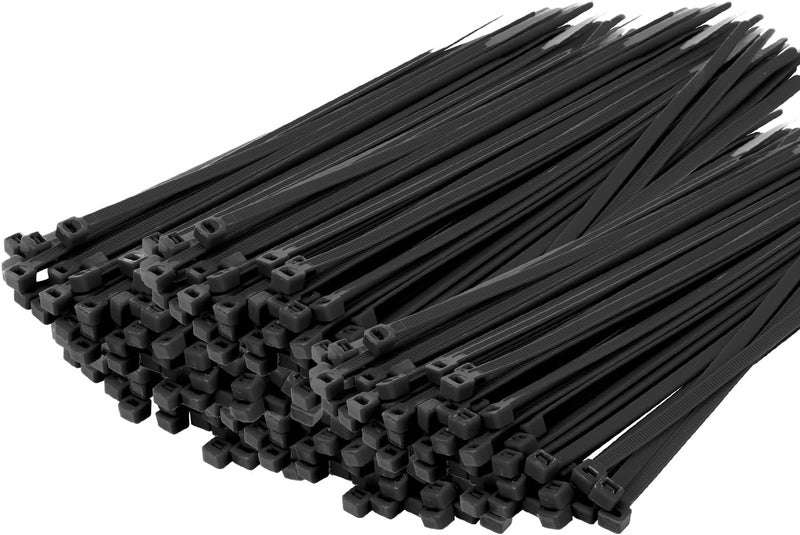 RAMPOW 14 Inch Zip Ties Black 1000 PCS, 40 Lbs- Heavy Duty Tensile Strength, Nylon PA66 UV Resistant Cable Ties for Indoor and Outdoor Use - Ideal for object bundling and fastening - Image 1